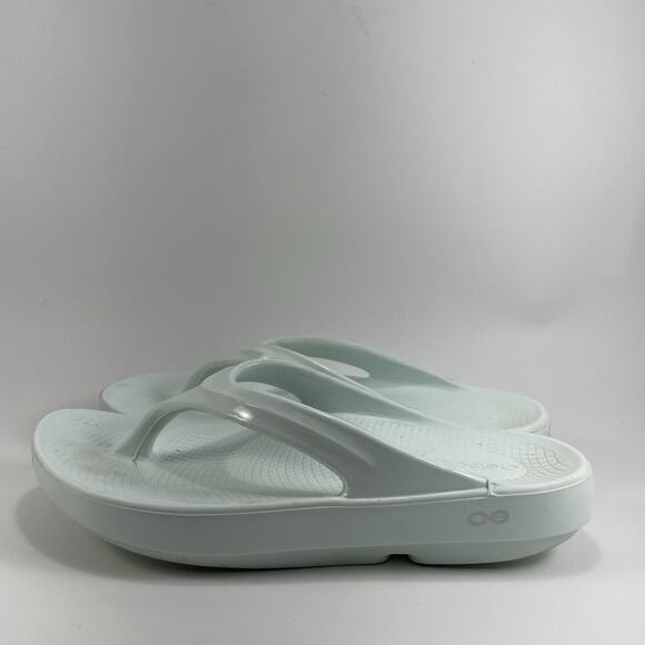 Oofos Oolala Luxe Flip Flops Womens Size 9 Ice White Comfort Recovery Sandals - Picture 3 of 9
